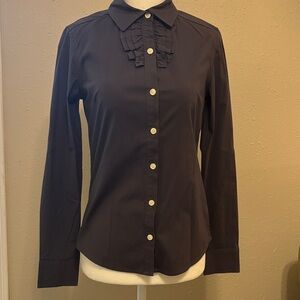 Banana Republic Grey Ruffle Detail Blouse Size XS